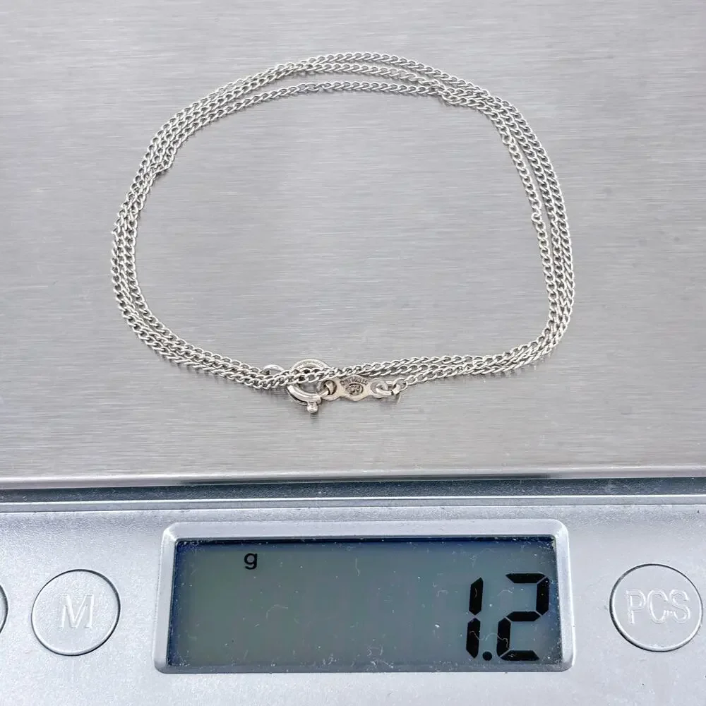 Vintage Sterling Silver 925 Curb Link Chain Necklace | 18